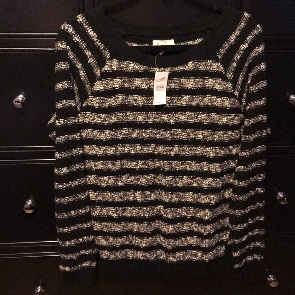 Black and white striped sweater